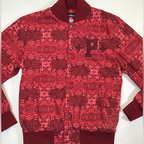 Pink Dolphin Mens Retro Lettermans Jacket Size L Varsity Bomber Streetwear Camo - Picture 8 of 13